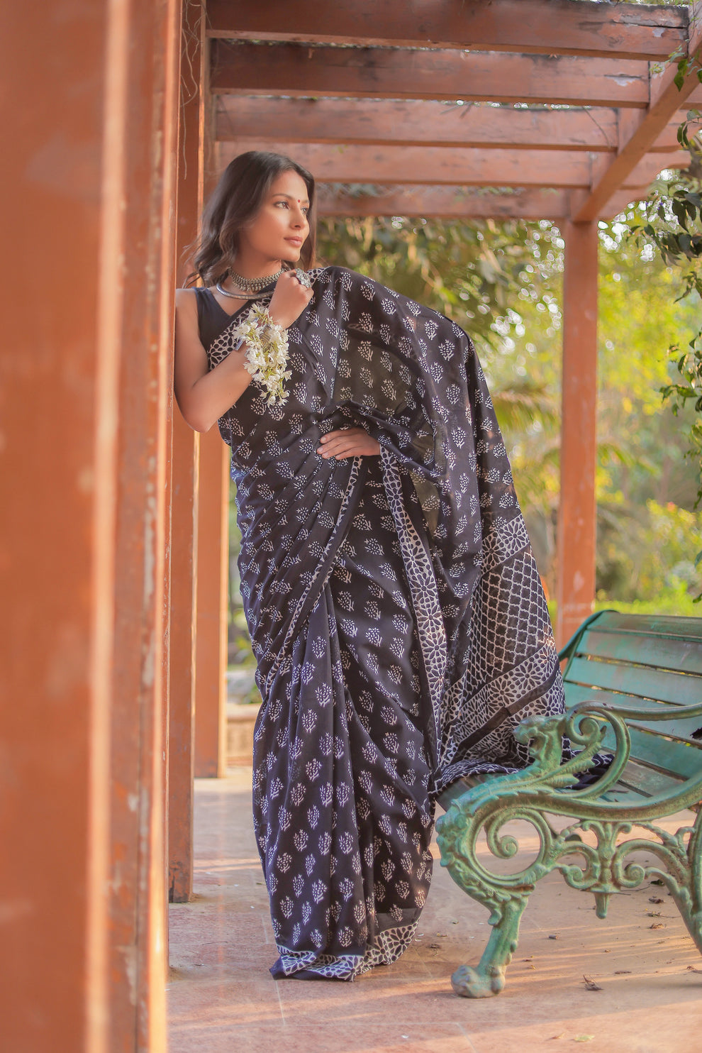 Blue Cotton Ready-to-Wear Saree 417