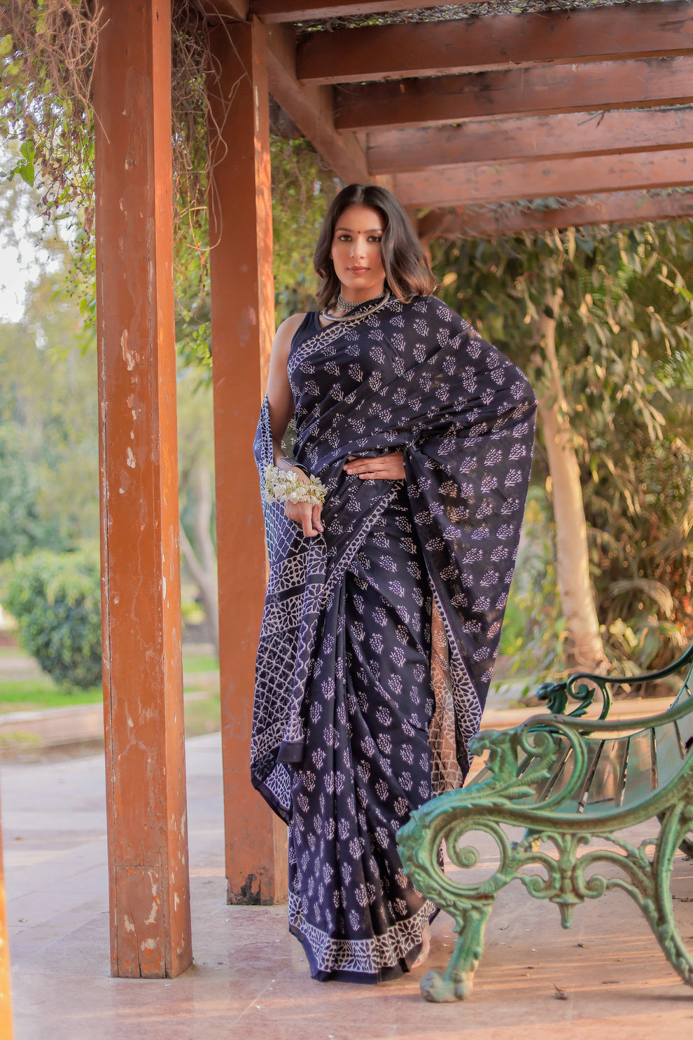 Blue Cotton Ready-to-Wear Saree 417