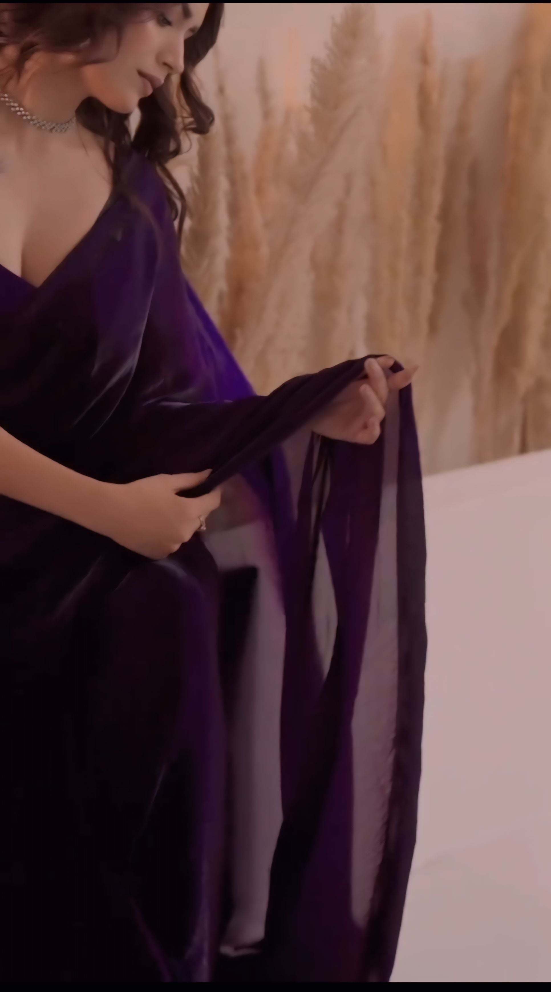 Purple premium Ready-to-Wear Saree 418