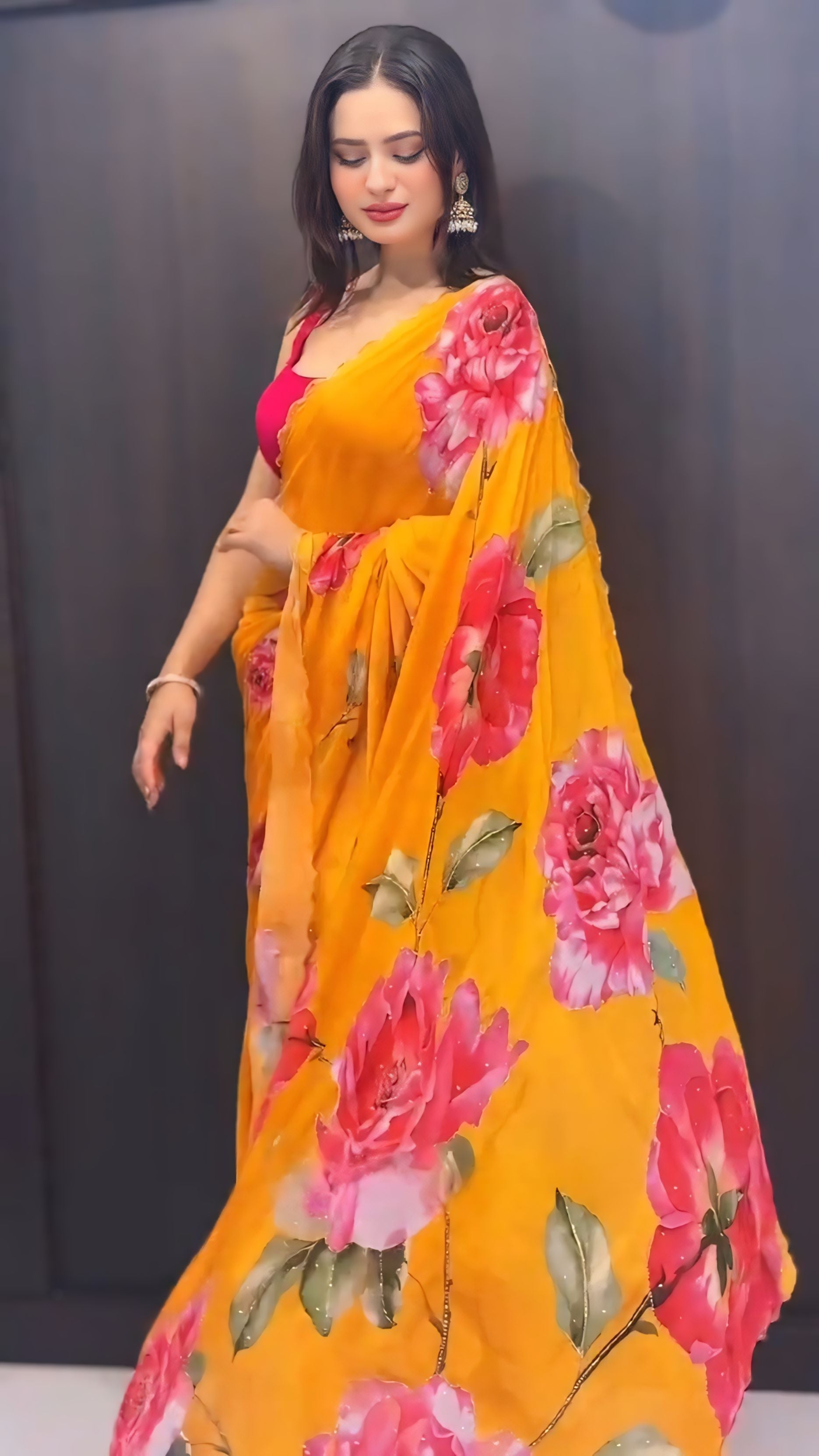 Yellow premium Ready-to-Wear Saree 436