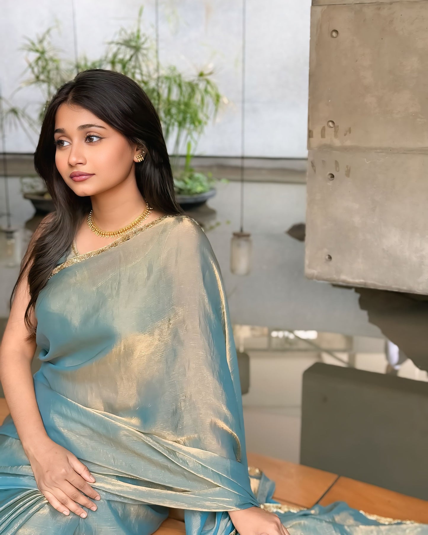 Blue Shaded Ready-to-Wear Saree 376