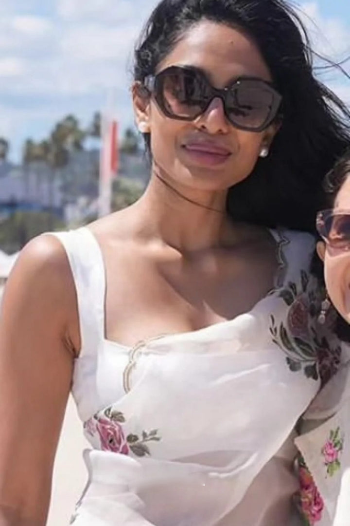 Off White Floral Premium Ready-to-Wear Saree 364