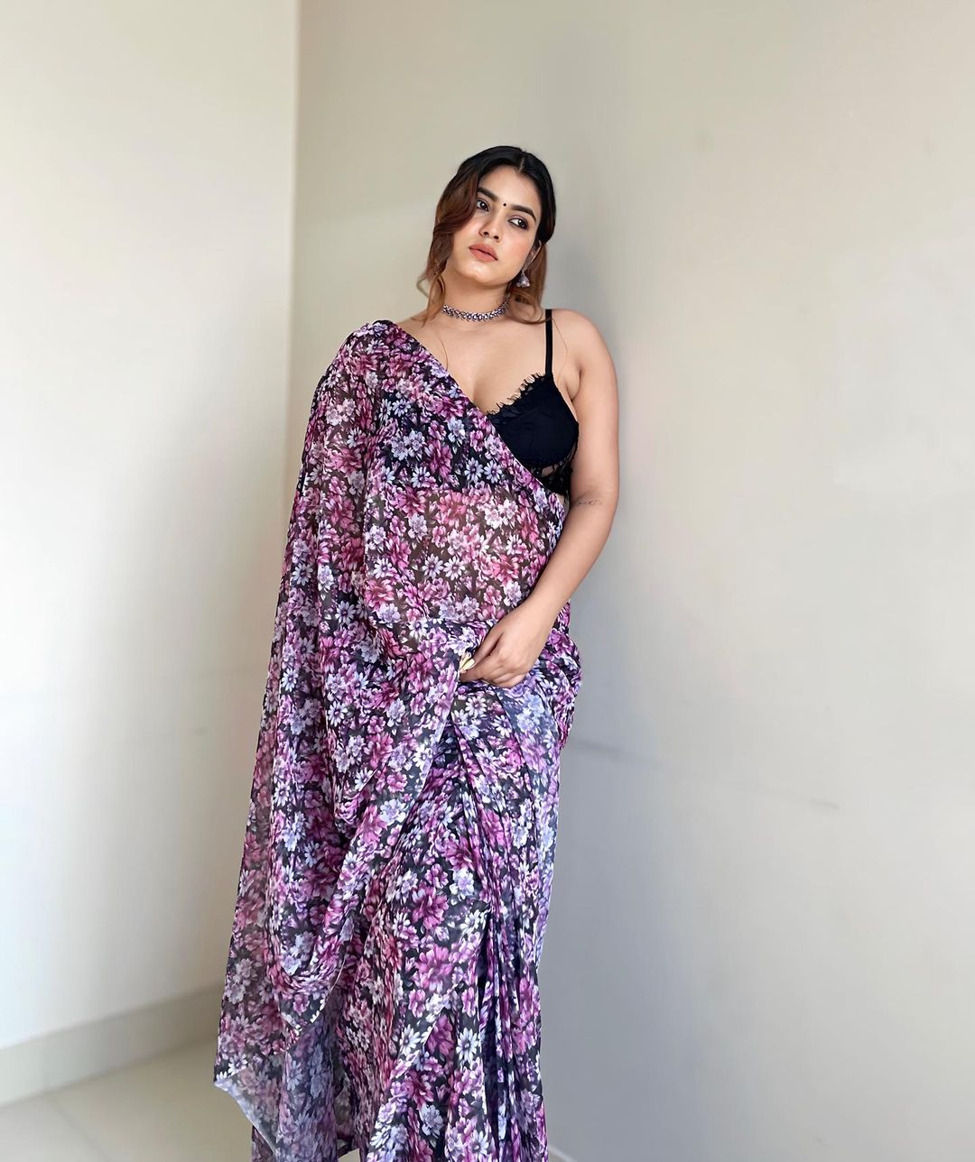Multicolor Floral Printed Ready-to-Wear Saree 276