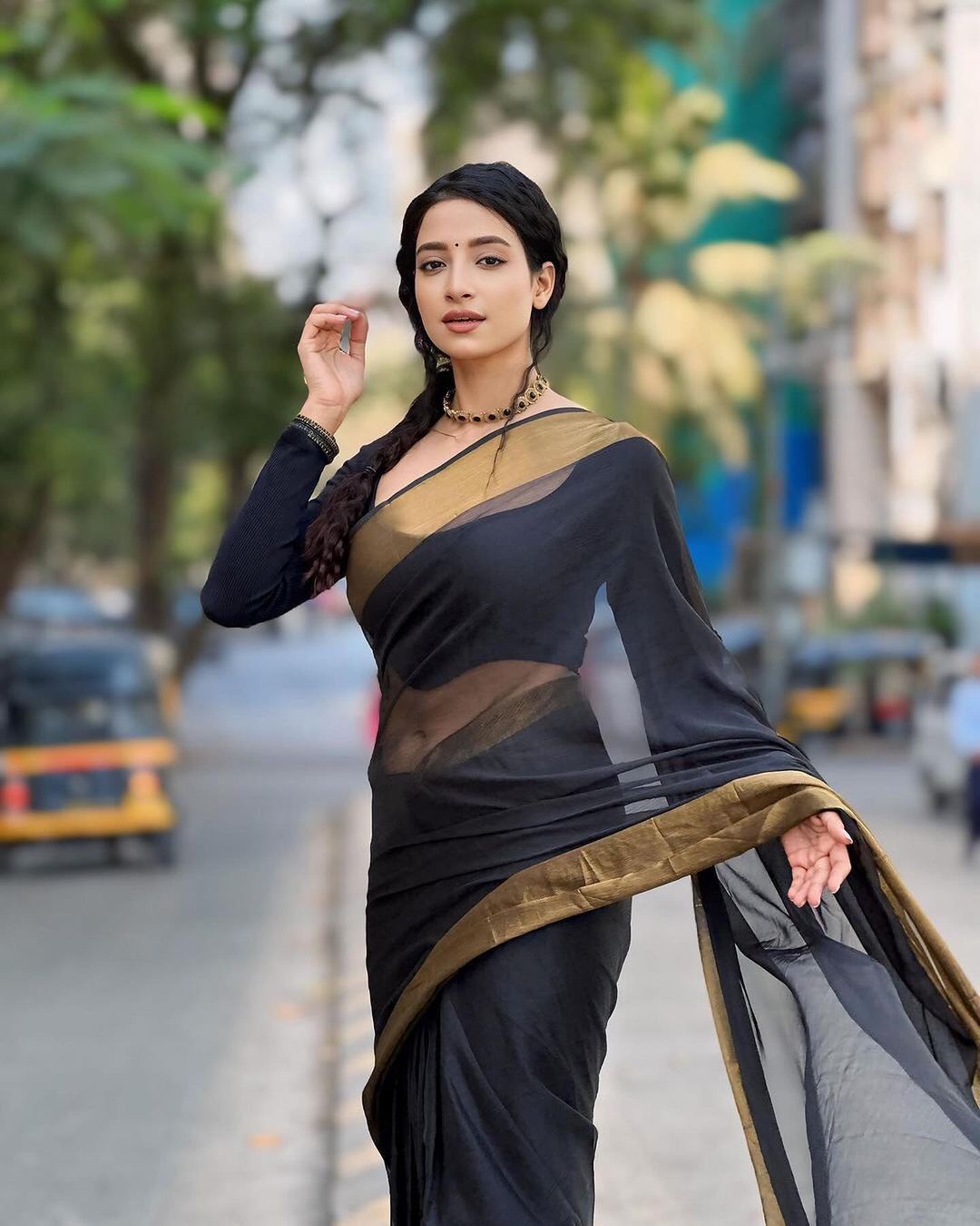 Black finish Ready-to-Wear Saree 207