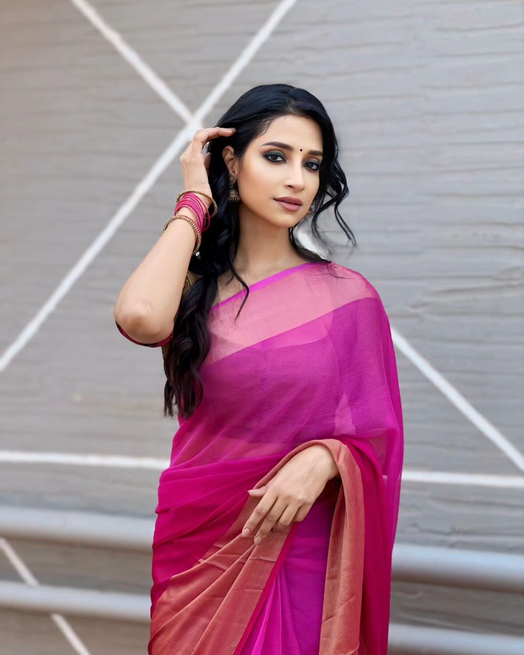 Pink finish Ready-to-Wear Saree 207