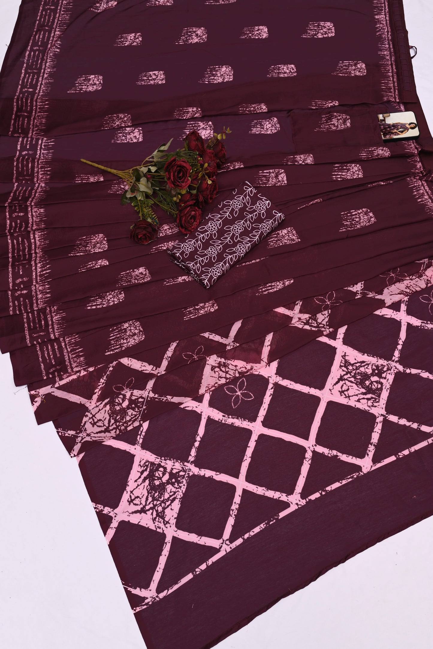 Maroon Cotton Ready-to-Wear Saree 469