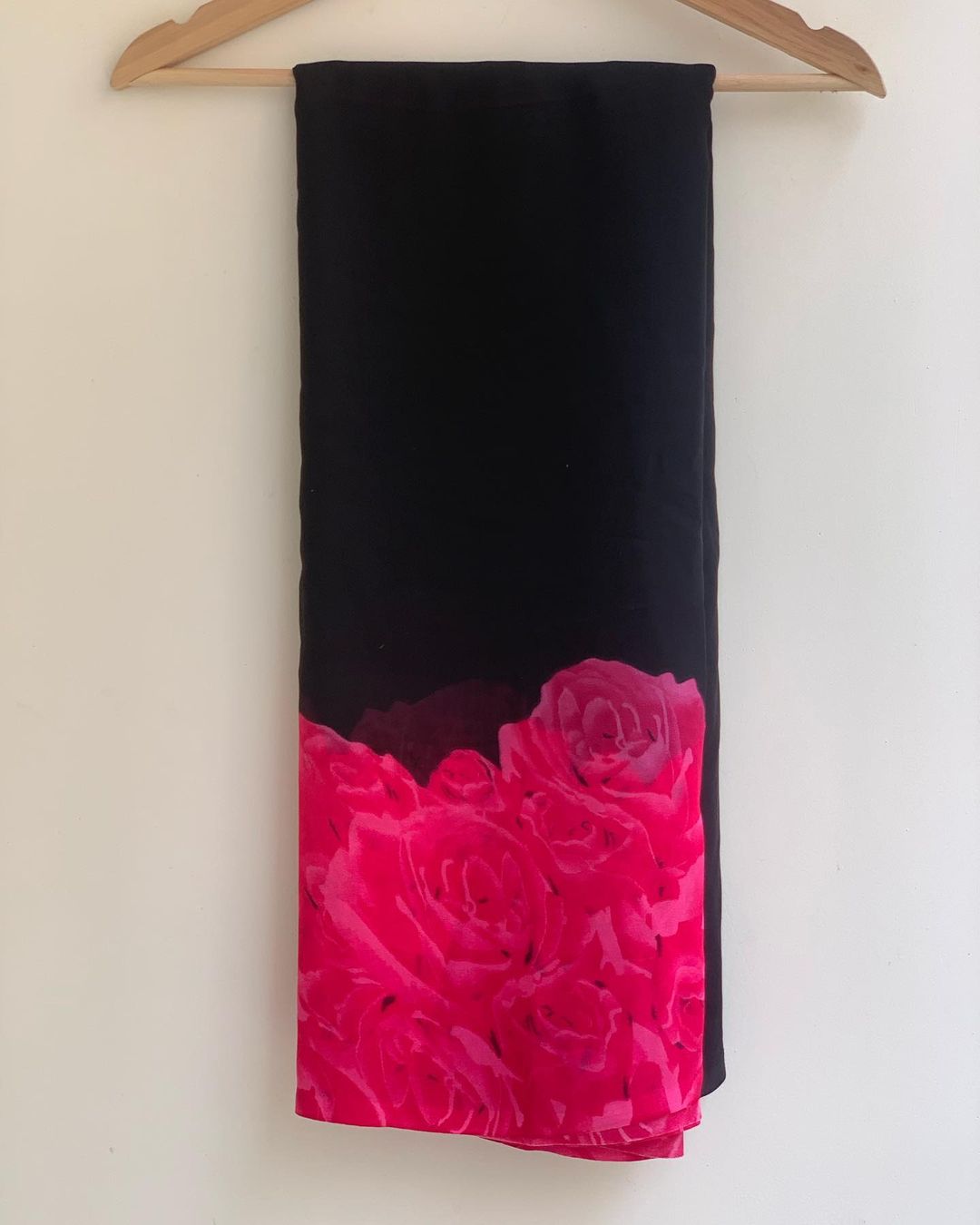 Black and Pink ombre georgette Ready-to-Wear Saree 306