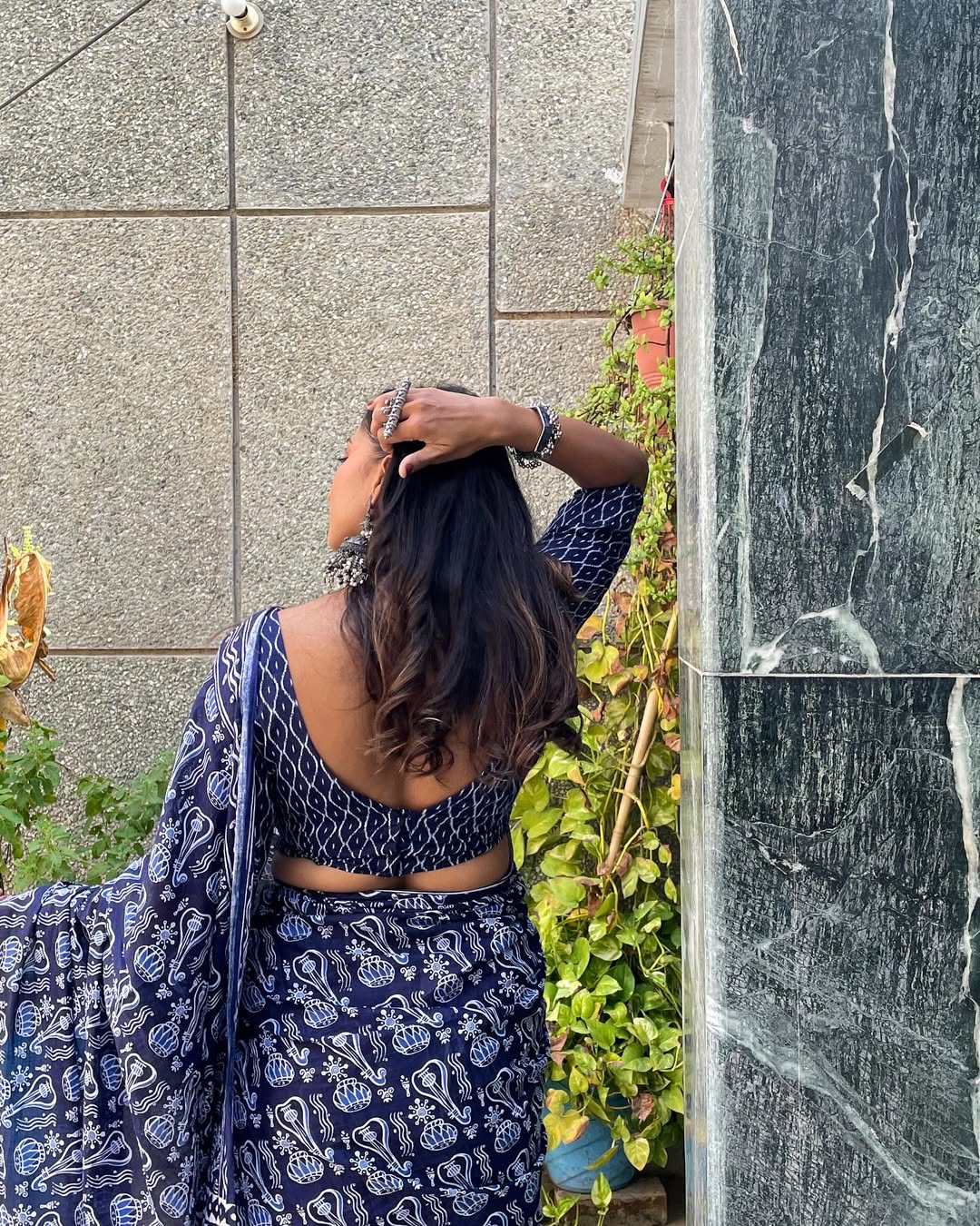 Blue Cotton Ready-to-Wear Saree 425