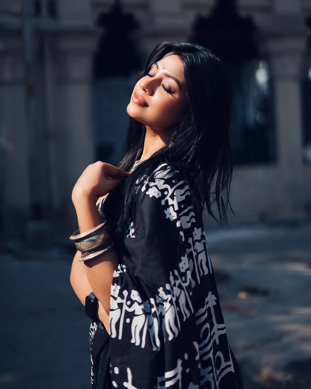 Black Cotton Ready-to-Wear Saree 403