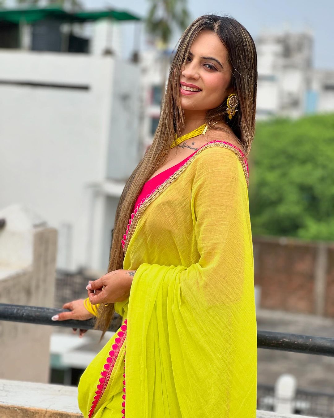 Yellow Premium Ready-to-Wear Saree 345