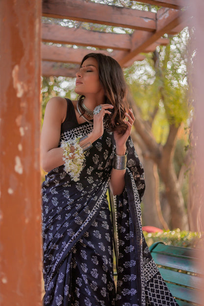 Blue Cotton Ready-to-Wear Saree 417