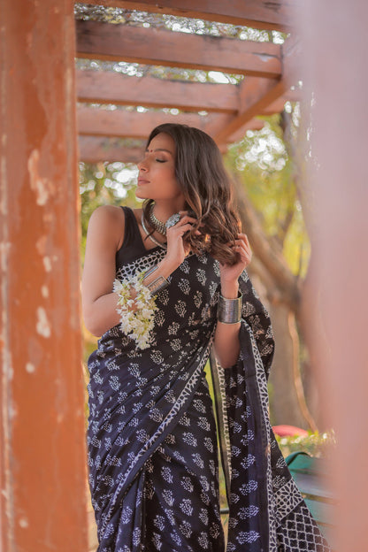 Blue Cotton Ready-to-Wear Saree 417