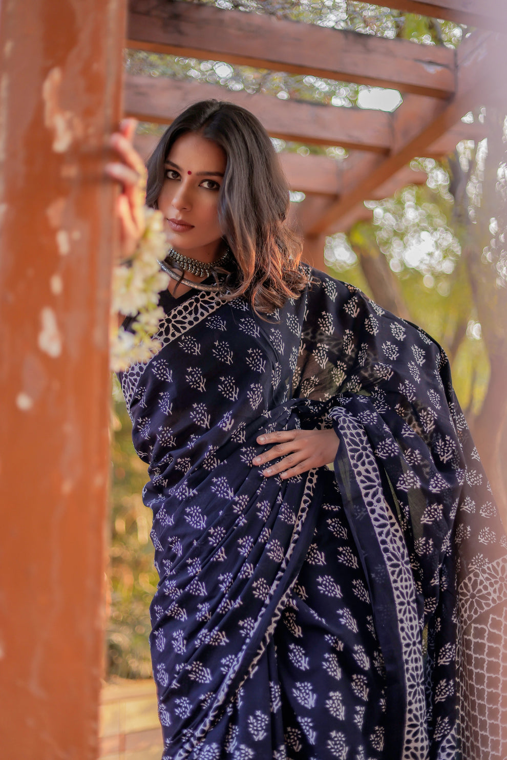 Blue Cotton Ready-to-Wear Saree 417