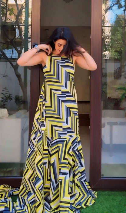 Yellow Premium Ready-to-Wear Jumpsuit Saree 299