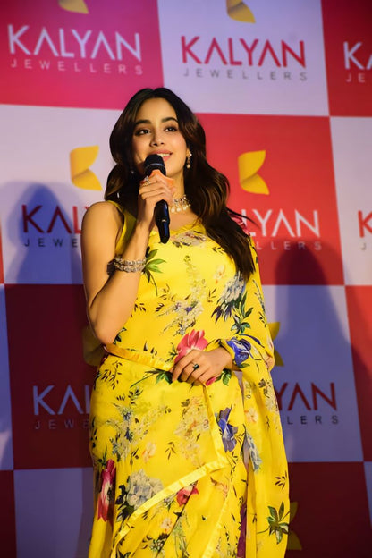 YellowFloral Printed Ready-to-Wear Saree 338-1