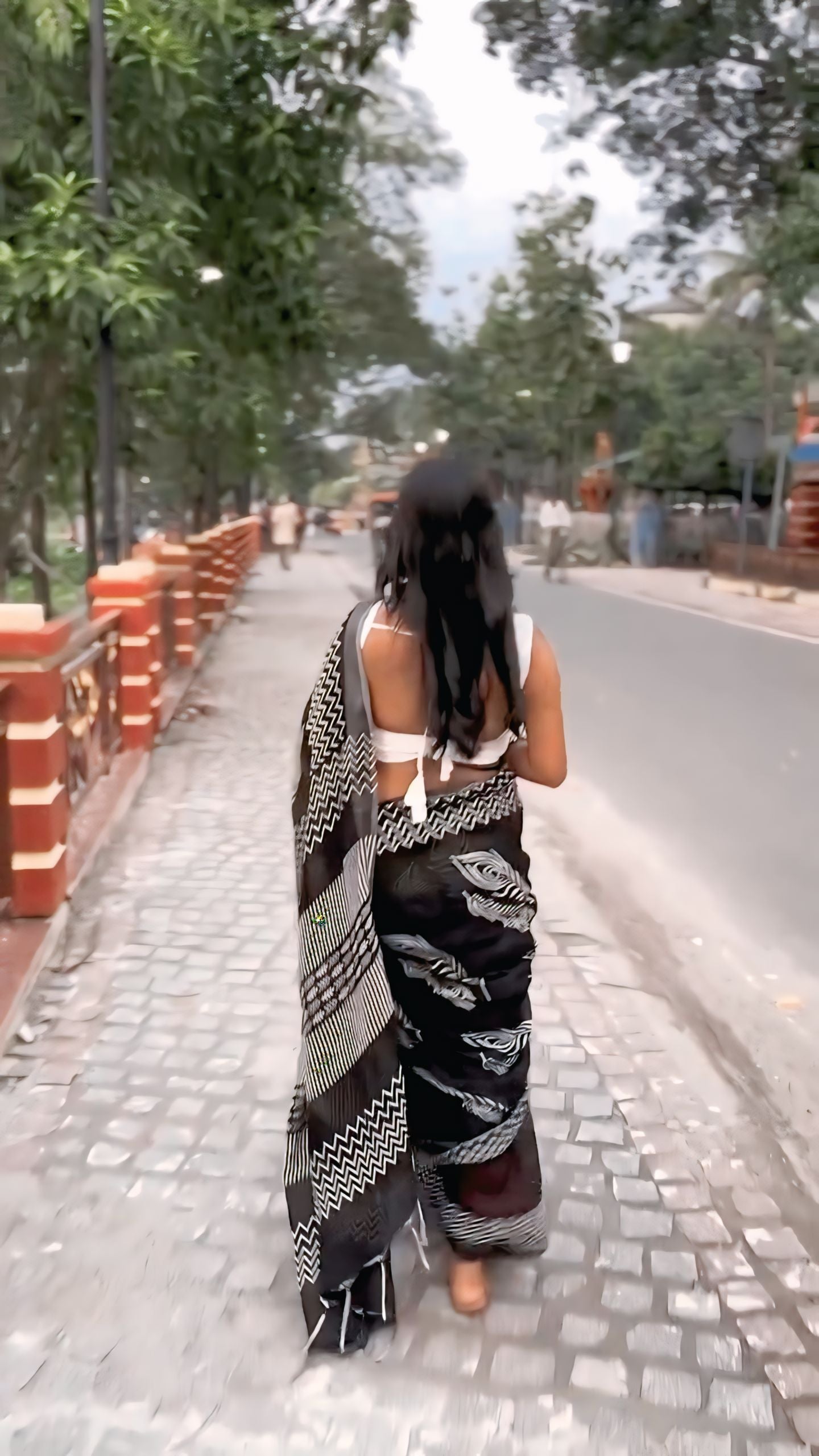 Black Cotton Ready-to-Wear Saree 391