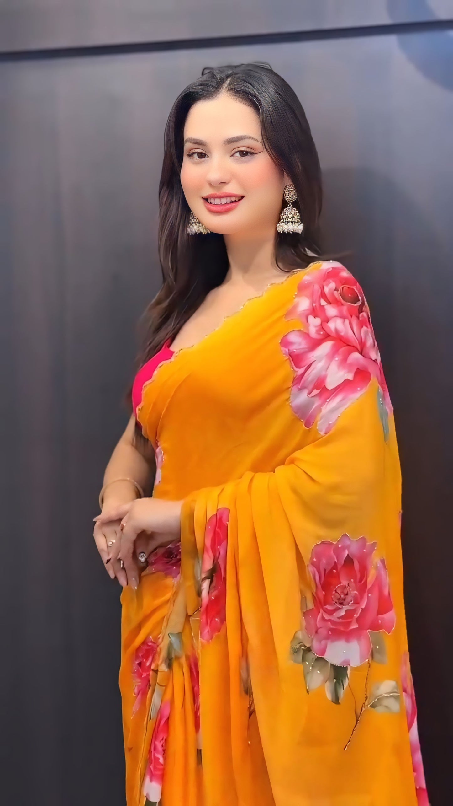 Yellow premium Ready-to-Wear Saree 436