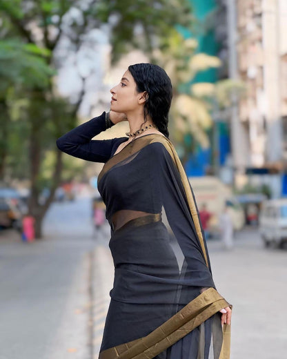 Black finish Ready-to-Wear Saree 207