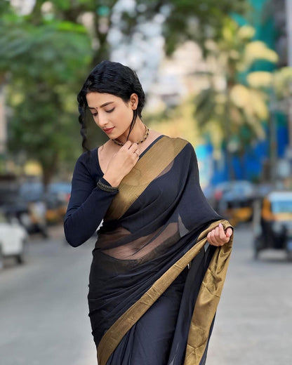 Black finish Ready-to-Wear Saree 207
