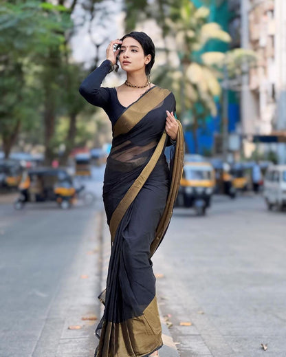 Black finish Ready-to-Wear Saree 207