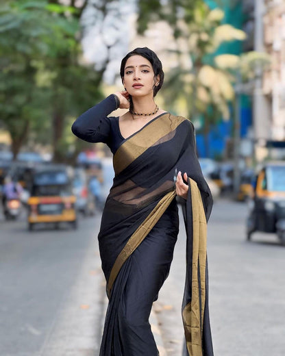 Black finish Ready-to-Wear Saree 207