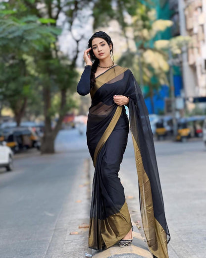 Black finish Ready-to-Wear Saree 207