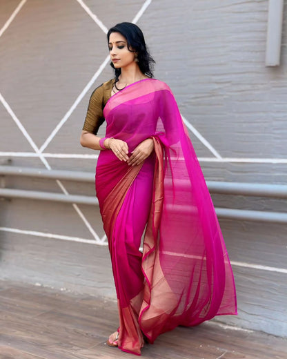 Pink finish Ready-to-Wear Saree 207