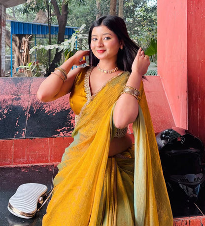 Golden Shaded Ready-to-Wear Saree 376