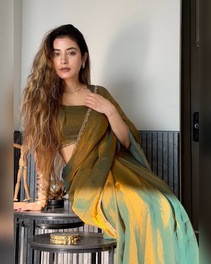 Golden Shaded Ready-to-Wear Saree 376