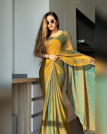 Golden Shaded Ready-to-Wear Saree 376