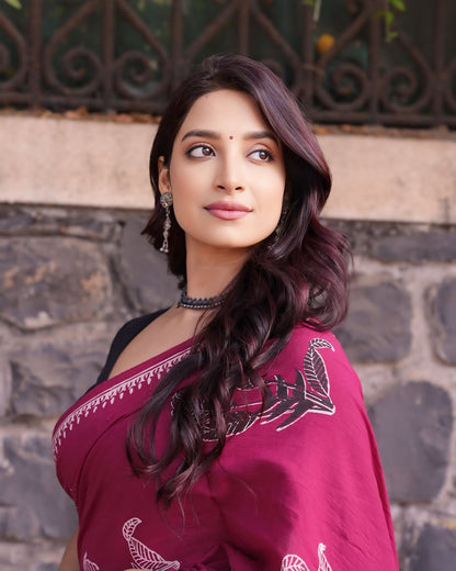 Red Cotton Ready-to-Wear Saree 457