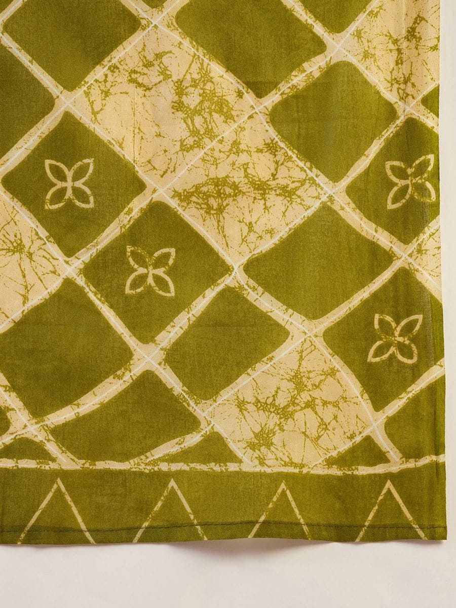 Green Cotton Ready-to-Wear Saree 469