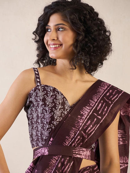 Maroon Cotton Ready-to-Wear Saree 469