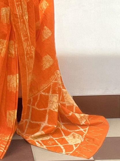 Orange Cotton Ready-to-Wear Saree 469