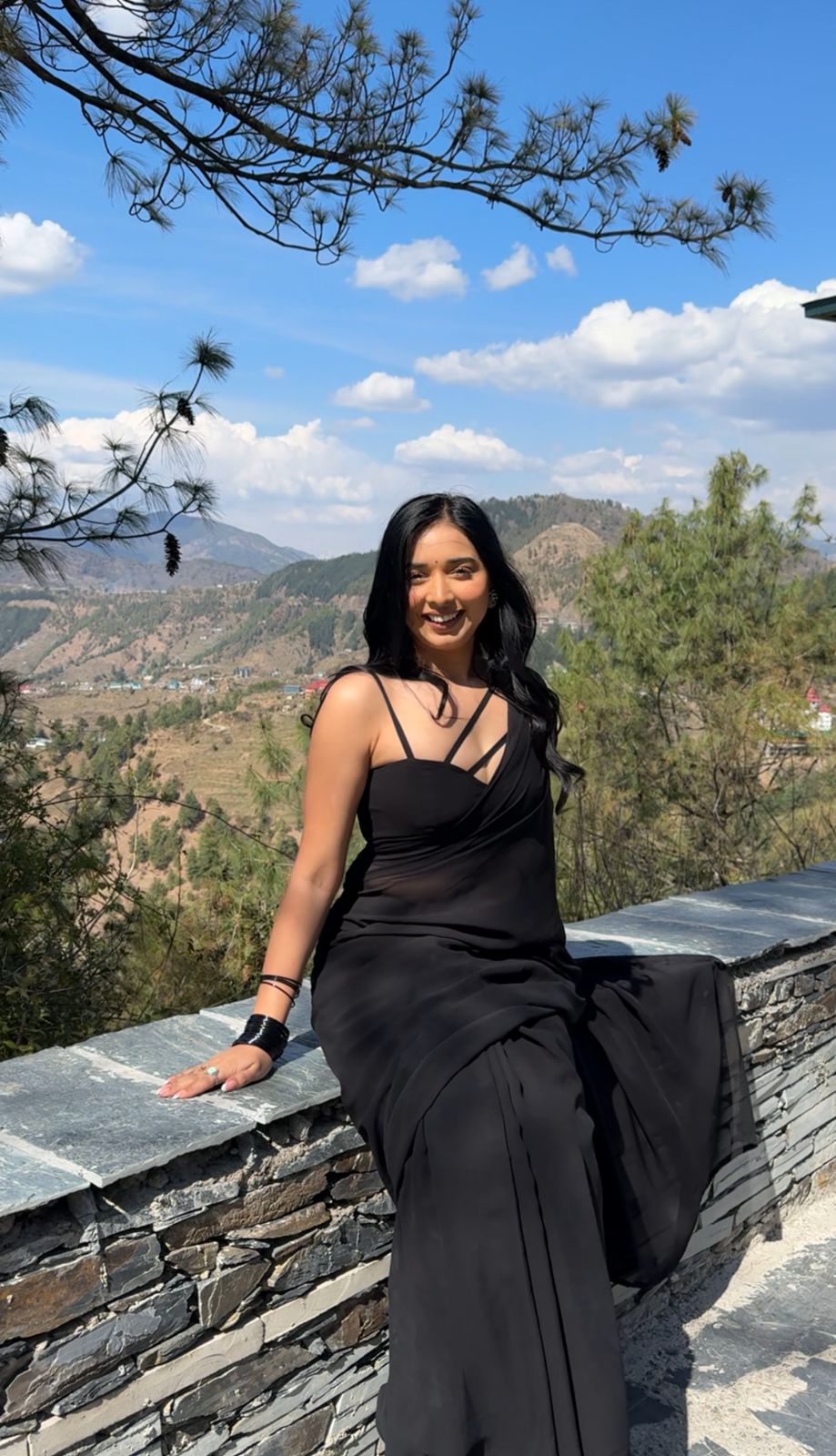 Black plain Ready-to-Wear Saree 248