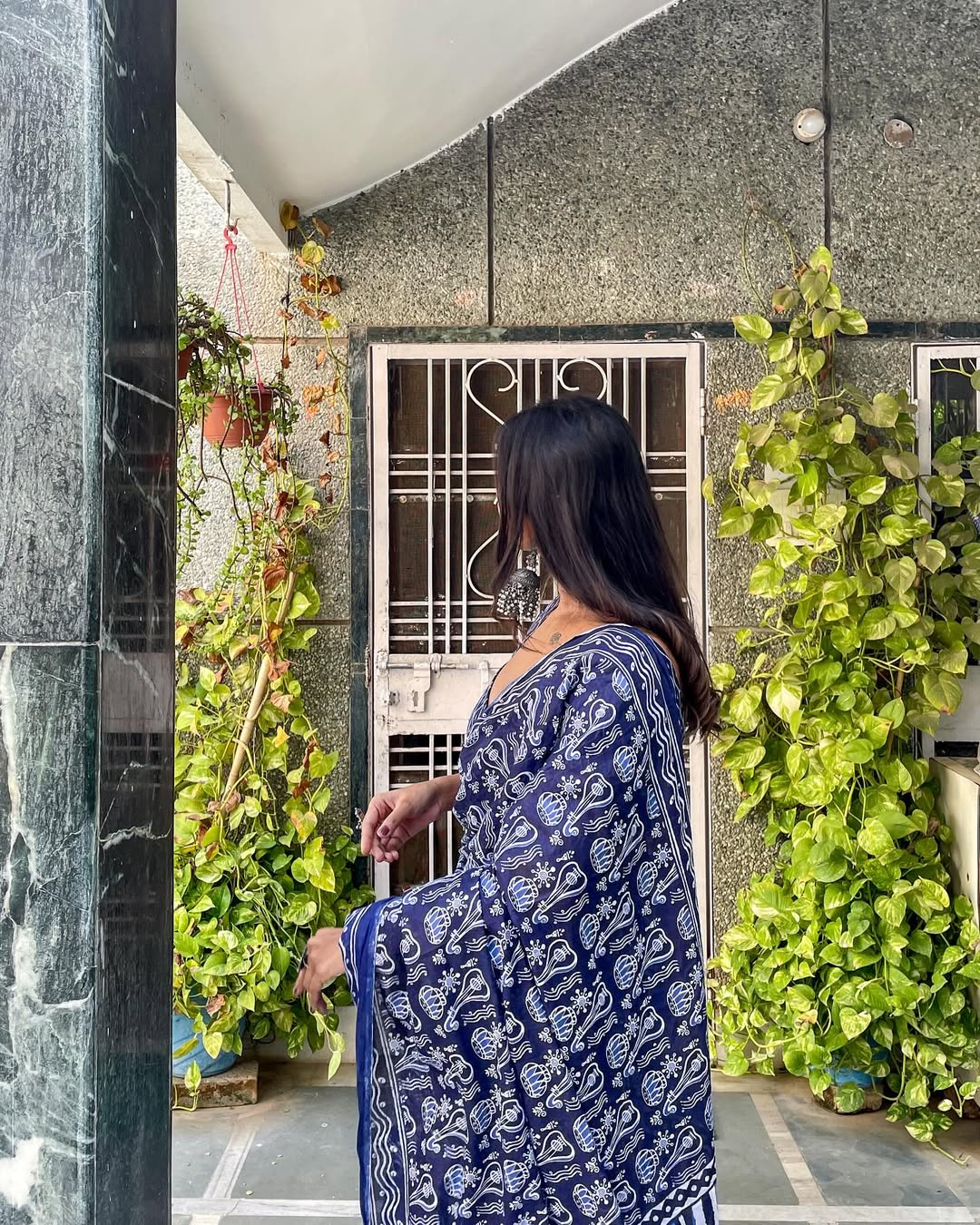 Blue Cotton Ready-to-Wear Saree 425