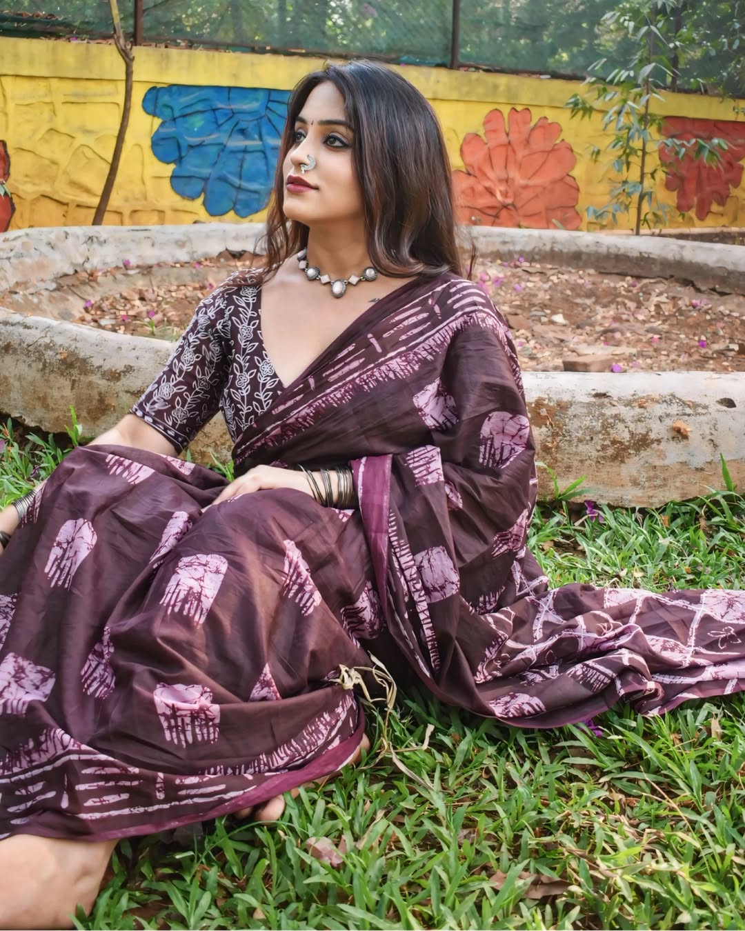 Brown Cotton Ready-to-Wear Saree 469