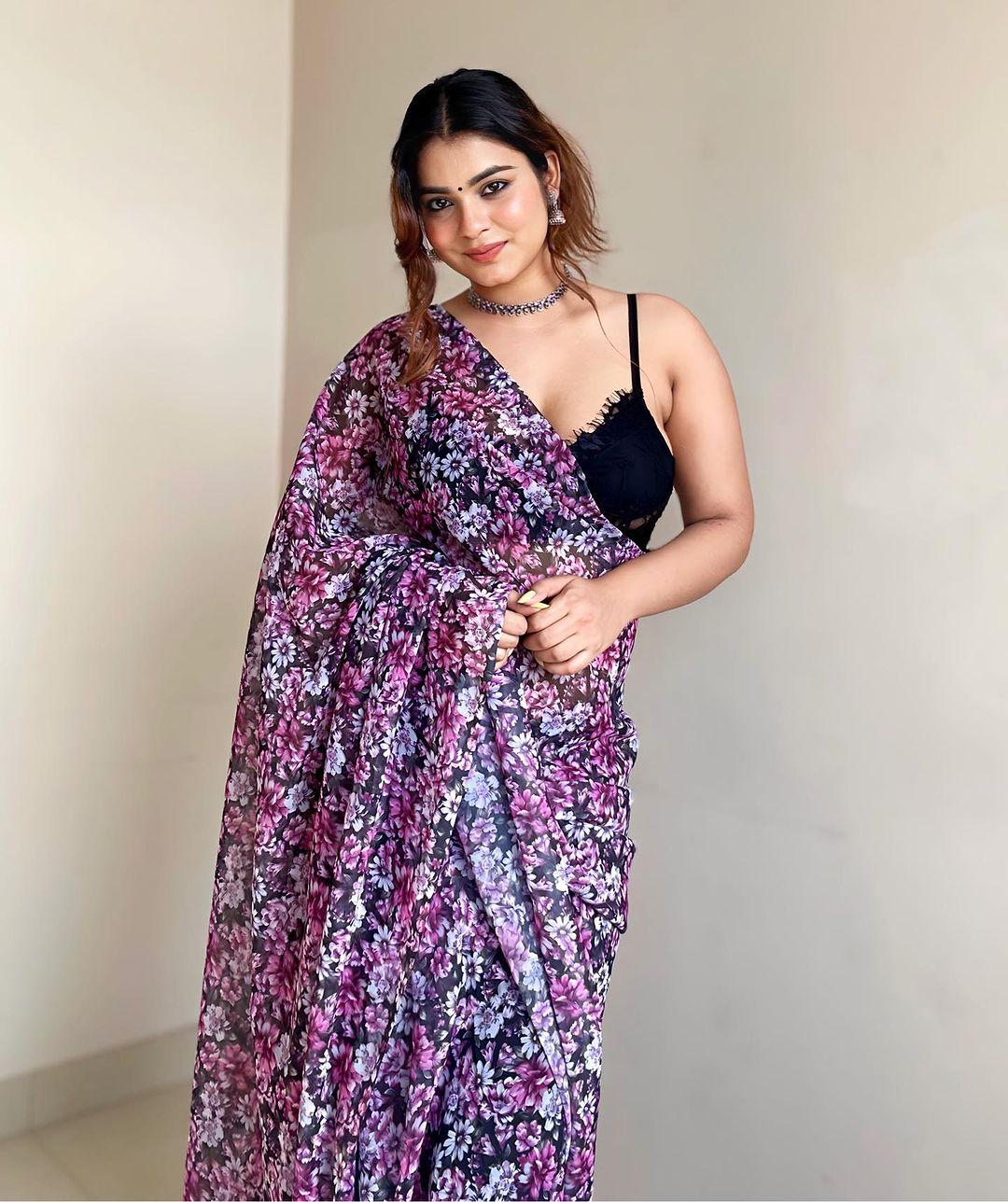 Multicolor Floral Printed Ready-to-Wear Saree 276