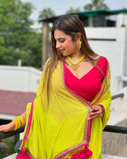 Yellow Premium Ready-to-Wear Saree 345