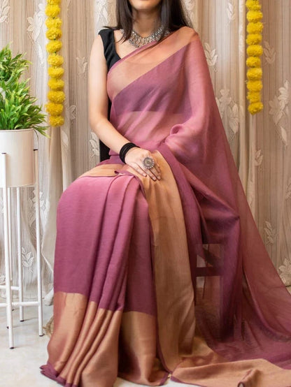 Organza blend with a matte, elegant finish Ready-to-Wear Saree 207