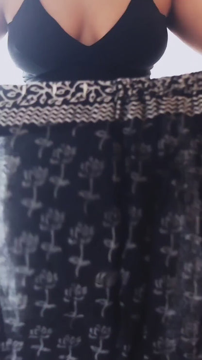 Black Cotton Ready-to-Wear Saree 321