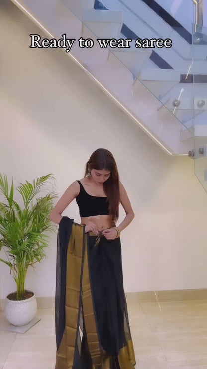 Black finish Ready-to-Wear Saree 207