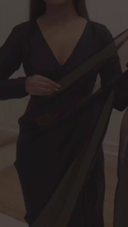 Black finish Ready-to-Wear Saree 207